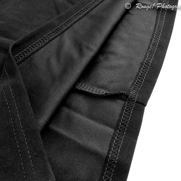 Gold Embroidered Mesh Bodice Black Bodycon Dress - Picture 8 of 8